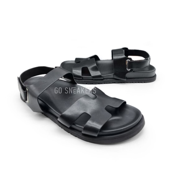 Унисекс сандалии Hermes Sandals Leather Black