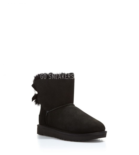 Женские мини угги с бантиками Mini Bailey Bow II Black