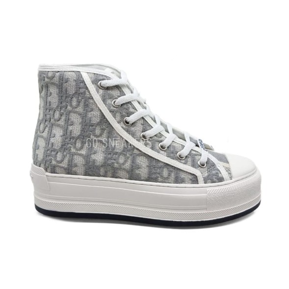 Женские кроссовки Dior Sneakers High Platform White/Grey