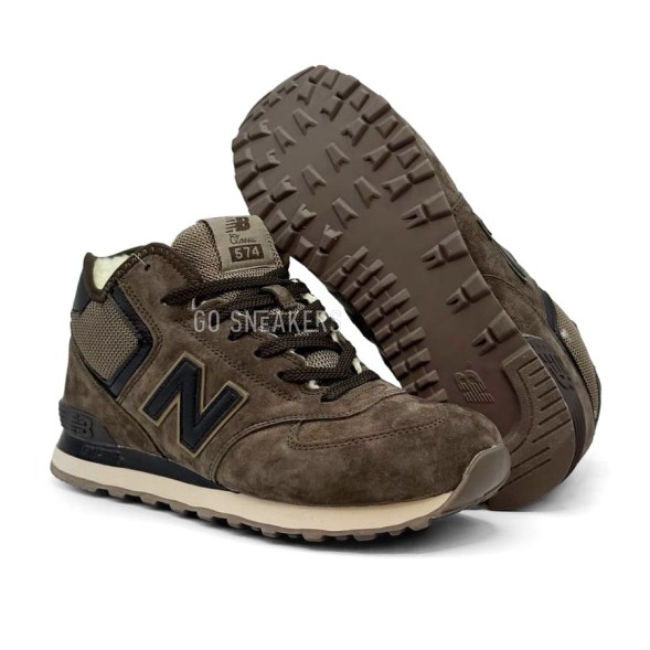 Мужские зимние кроссовки New Balance 574 Winter Suede Brown
