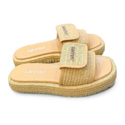 Prada Flip Flop Rafia Beige