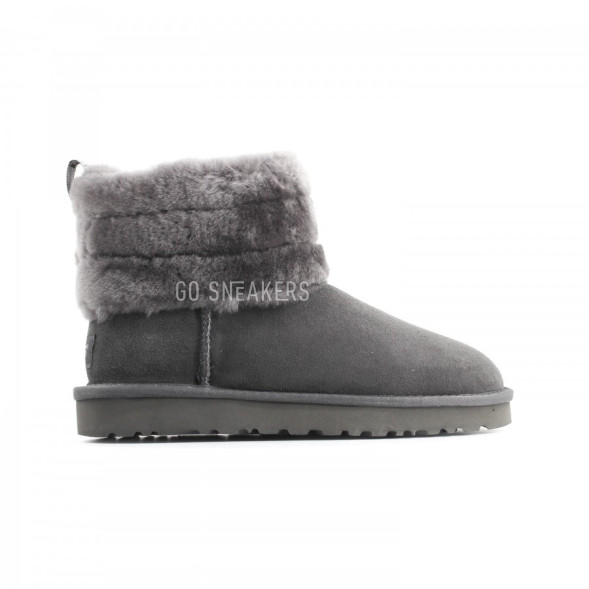 Женские мини угги Fluff Mini Quilted Logo Boot Grey