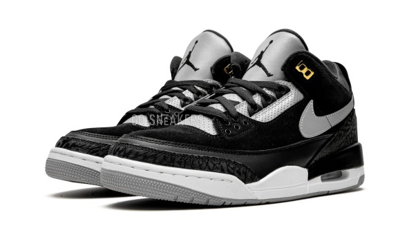 Унисекс кроссовки Nike Air Jordan 3 Retro Tinker Black Cement Gold