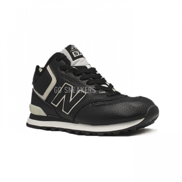 Женские зимние кроссовки New Balance 574 High-top Black Leather