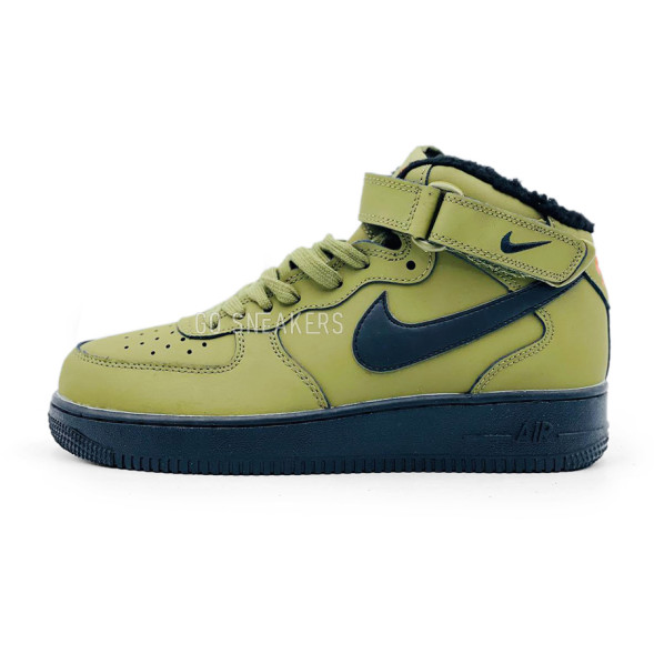 Унисекс зимние кроссовки Nike Air Force 1 ’07 LV8 Mid Utility Winter Leather Olive