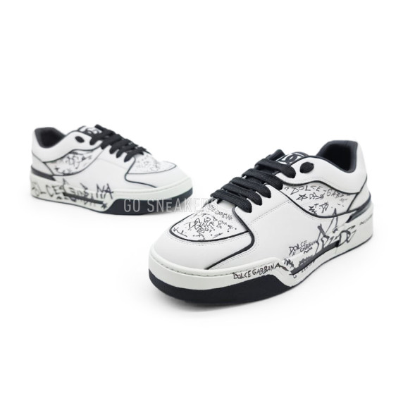 Унисекс кроссовки Dolce &amp;amp; Gabbana White Black Graphiti