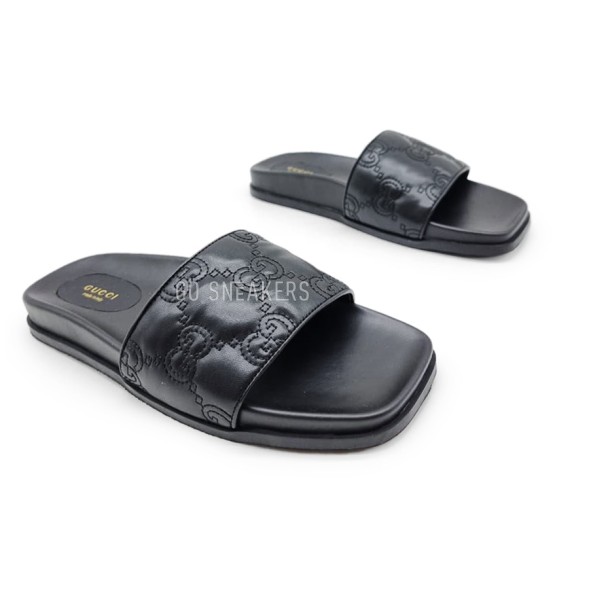 Женские шлепки Gucci Flip-flops Leather Black