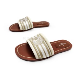 Louis Vuitton Flip-flops Low Textile White/Olive