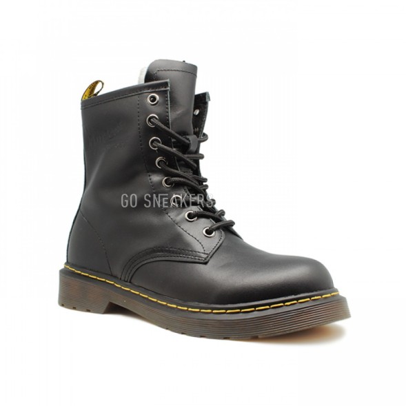 Женские ботинки с мехом Dr. Martens Black 1