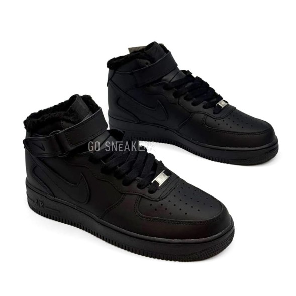 Унисекс зимние кроссовки Nike Air Force 1 Mid Black Winter