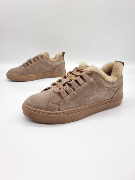 Женские зимние кроссовки Brunello Cucinelli Open Walk Winter Suede Dark Brown