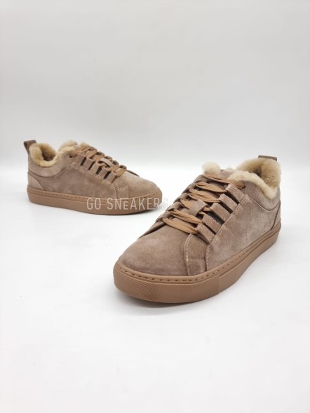 Женские зимние кроссовки Brunello Cucinelli Open Walk Winter Suede Dark Brown