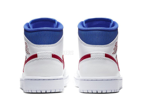 Унисекс кроссовки Nike Air Jordan 1 Mid White Red Royal
