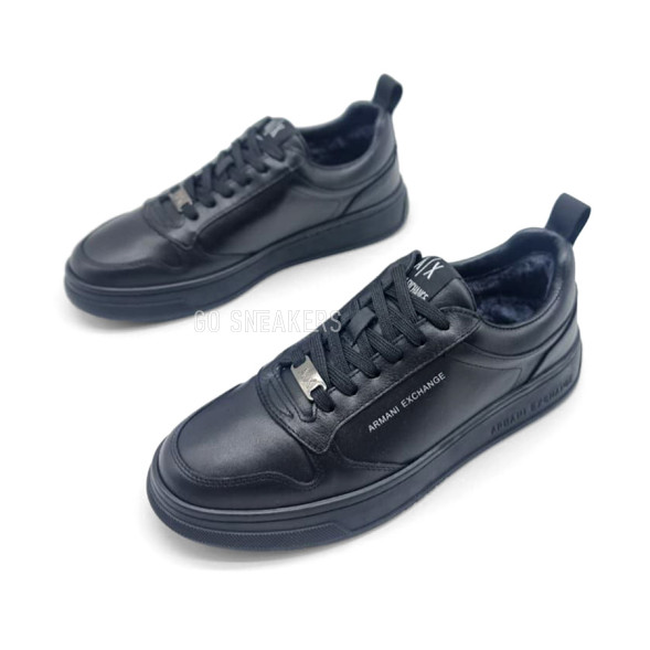 Мужские зимние кроссовки Armani Winter Leather Black